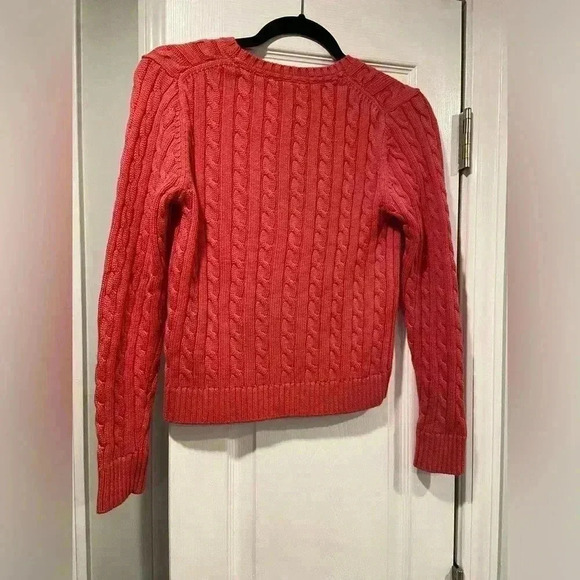 L.L. Bean 100% Cotton Cable Knit Long Sleeve Crew Neck Pullover Sweater Size XS - Picture 7 of 10